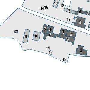 Porzione di cartografia che inquadra gli edifici di questa scheda