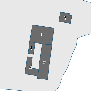 Estratto della cartografia: sono visibili al centro gli Edifici associati alla Scheda normativa n°126
