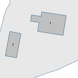 Estratto della cartografia: sono visibili al centro gli Edifici associati alla Scheda normativa n°156