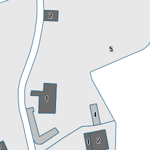 Estratto della cartografia: sono visibili al centro gli Edifici associati alla Scheda normativa n°16