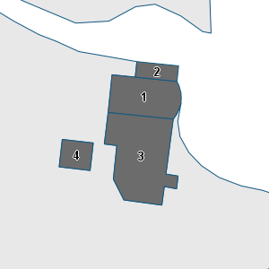 Estratto della cartografia: sono visibili al centro gli Edifici associati alla Scheda normativa n°19
