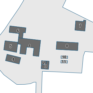 Estratto della cartografia: sono visibili al centro gli Edifici associati alla Scheda normativa n°220