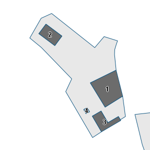 Estratto della cartografia: sono visibili al centro gli Edifici associati alla Scheda normativa n°223