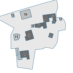 Estratto della cartografia: sono visibili al centro gli Edifici associati alla Scheda normativa n°278