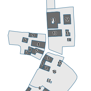 Estratto della cartografia: sono visibili al centro gli Edifici associati alla Scheda normativa n°289