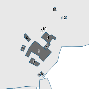 Estratto della cartografia: sono visibili al centro gli Edifici associati alla Scheda normativa n°28