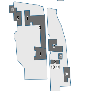 Estratto della cartografia: sono visibili al centro gli Edifici associati alla Scheda normativa n°290