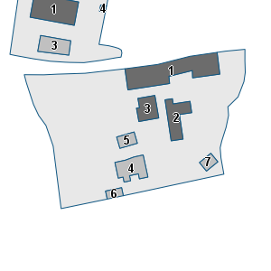 Estratto della cartografia: sono visibili al centro gli Edifici associati alla Scheda normativa n°297
