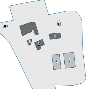 Estratto della cartografia: sono visibili al centro gli Edifici associati alla Scheda normativa n°310