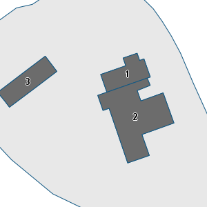 Estratto della cartografia: sono visibili al centro gli Edifici associati alla Scheda normativa n°312