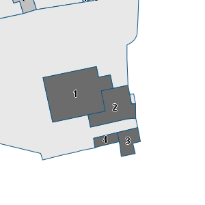 Estratto della cartografia: sono visibili al centro gli Edifici associati alla Scheda normativa n°314