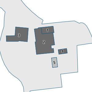 Estratto della cartografia: sono visibili al centro gli Edifici associati alla Scheda normativa n°315