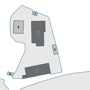 Estratto della cartografia: sono visibili al centro gli Edifici associati alla Scheda normativa n°319