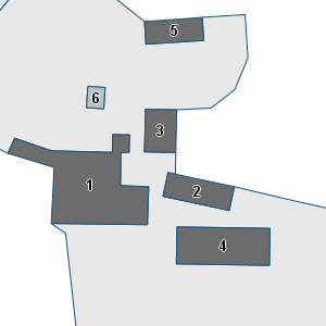 Estratto della cartografia: sono visibili al centro gli Edifici associati alla Scheda normativa n°369