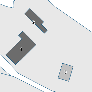 Estratto della cartografia: sono visibili al centro gli Edifici associati alla Scheda normativa n°373