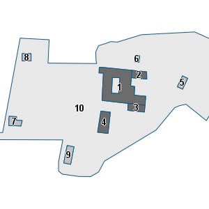 Estratto della cartografia: sono visibili al centro gli Edifici associati alla Scheda normativa n°377