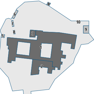 Estratto della cartografia: sono visibili al centro gli Edifici associati alla Scheda normativa n°378