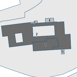 Estratto della cartografia: sono visibili al centro gli Edifici associati alla Scheda normativa n°443