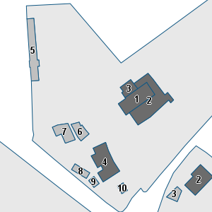 Estratto della cartografia: sono visibili al centro gli Edifici associati alla Scheda normativa n°446