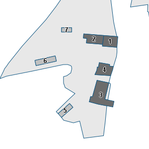 Estratto della cartografia: sono visibili al centro gli Edifici associati alla Scheda normativa n°462