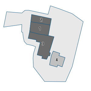 Estratto della cartografia: sono visibili al centro gli Edifici associati alla Scheda normativa n°463