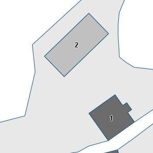 Estratto della cartografia: sono visibili al centro gli Edifici associati alla Scheda normativa n°477