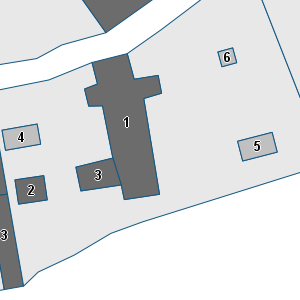 Estratto della cartografia: sono visibili al centro gli Edifici associati alla Scheda normativa n°478