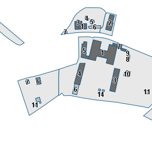 Estratto della cartografia: sono visibili al centro gli Edifici associati alla Scheda normativa n°491