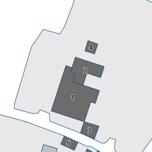 Estratto della cartografia: sono visibili al centro gli Edifici associati alla Scheda normativa n°498