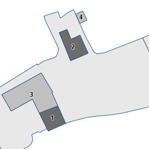 Estratto della cartografia: sono visibili al centro gli Edifici associati alla Scheda normativa n°511