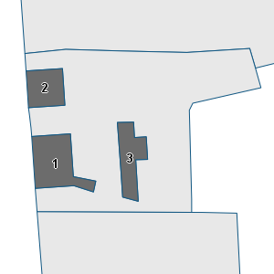 Estratto della cartografia: sono visibili al centro gli Edifici associati alla Scheda normativa n°519