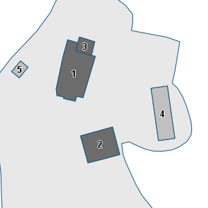 Estratto della cartografia: sono visibili al centro gli Edifici associati alla Scheda normativa n°532