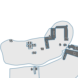 Estratto della cartografia: sono visibili al centro gli Edifici associati alla Scheda normativa n°555