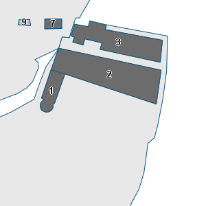 Estratto della cartografia: sono visibili al centro gli Edifici associati alla Scheda normativa n°556