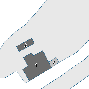 Estratto della cartografia: sono visibili al centro gli Edifici associati alla Scheda normativa n°563