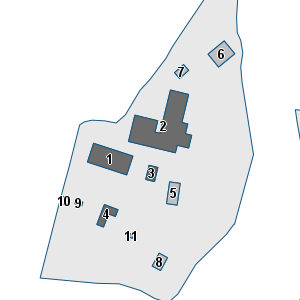 Estratto della cartografia: sono visibili al centro gli Edifici associati alla Scheda normativa n°575