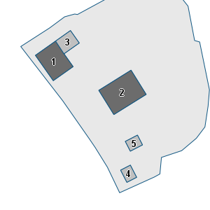 Estratto della cartografia: sono visibili al centro gli Edifici associati alla Scheda normativa n°582