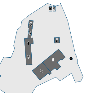 Estratto della cartografia: sono visibili al centro gli Edifici associati alla Scheda normativa n°591
