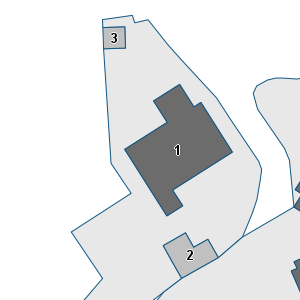 Estratto della cartografia: sono visibili al centro gli Edifici associati alla Scheda normativa n°632