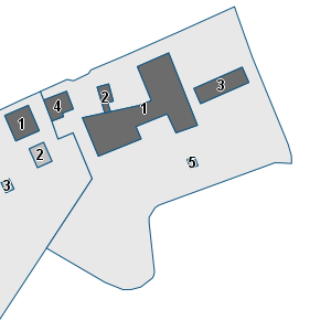 Estratto della cartografia: sono visibili al centro gli Edifici associati alla Scheda normativa n°635