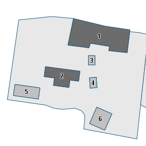 Estratto della cartografia: sono visibili al centro gli Edifici associati alla Scheda normativa n°636