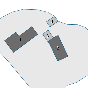Estratto della cartografia: sono visibili al centro gli Edifici associati alla Scheda normativa n°644