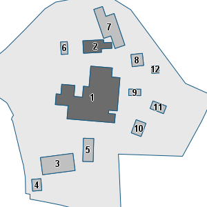 Estratto della cartografia: sono visibili al centro gli Edifici associati alla Scheda normativa n°646