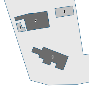 Estratto della cartografia: sono visibili al centro gli Edifici associati alla Scheda normativa n°648