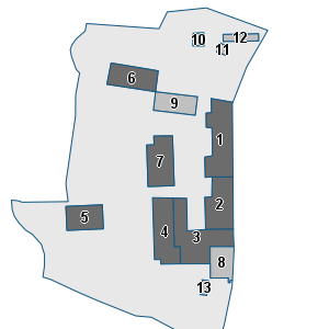 Estratto della cartografia: sono visibili al centro gli Edifici associati alla Scheda normativa n°653