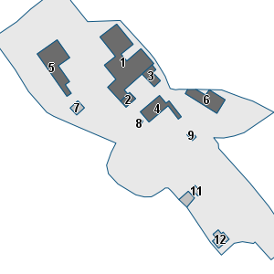 Estratto della cartografia: sono visibili al centro gli Edifici associati alla Scheda normativa n°663