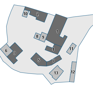 Estratto della cartografia: sono visibili al centro gli Edifici associati alla Scheda normativa n°668