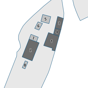 Estratto della cartografia: sono visibili al centro gli Edifici associati alla Scheda normativa n°676