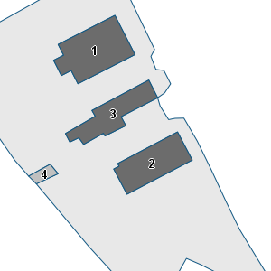 Estratto della cartografia: sono visibili al centro gli Edifici associati alla Scheda normativa n°692
