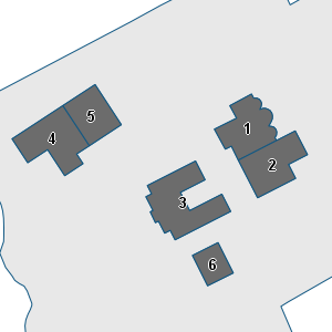Estratto della cartografia: sono visibili al centro gli Edifici associati alla Scheda normativa n°708